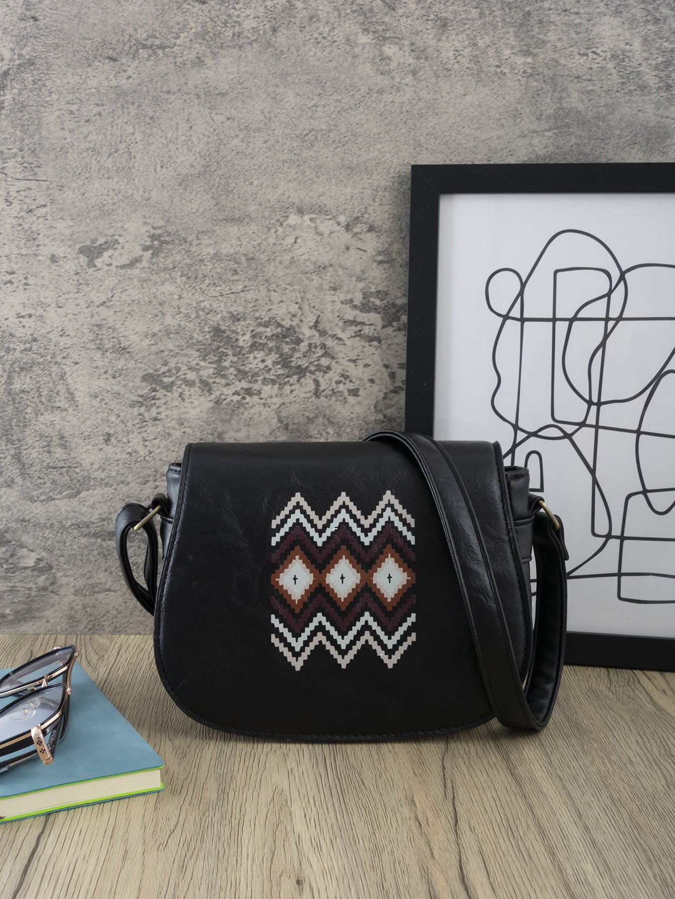 Vintage PU Crossbody Handbags for Women 242-Black-Free Shipping Leatheretro