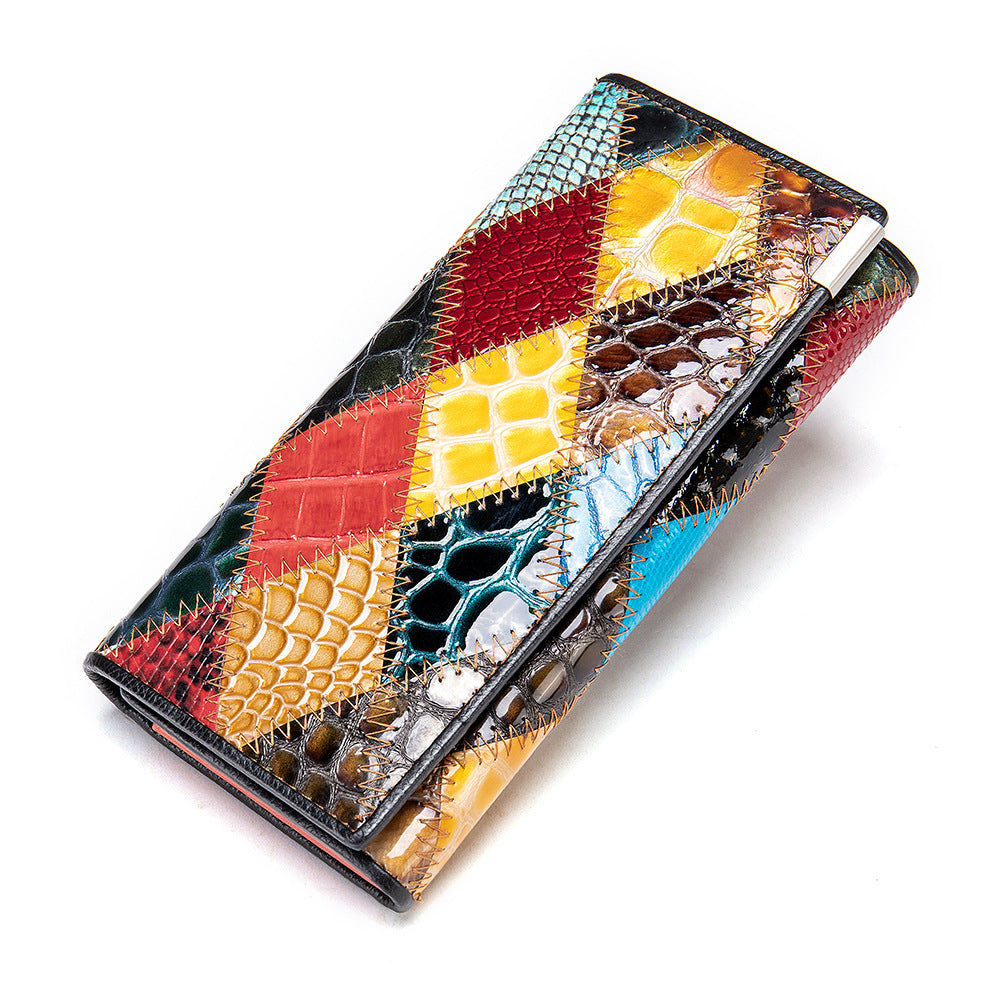 Vintage Colorful Zipper Leather Wallets for Women-Handbags, Wallets & Cases-J-Free Shipping Leatheretro