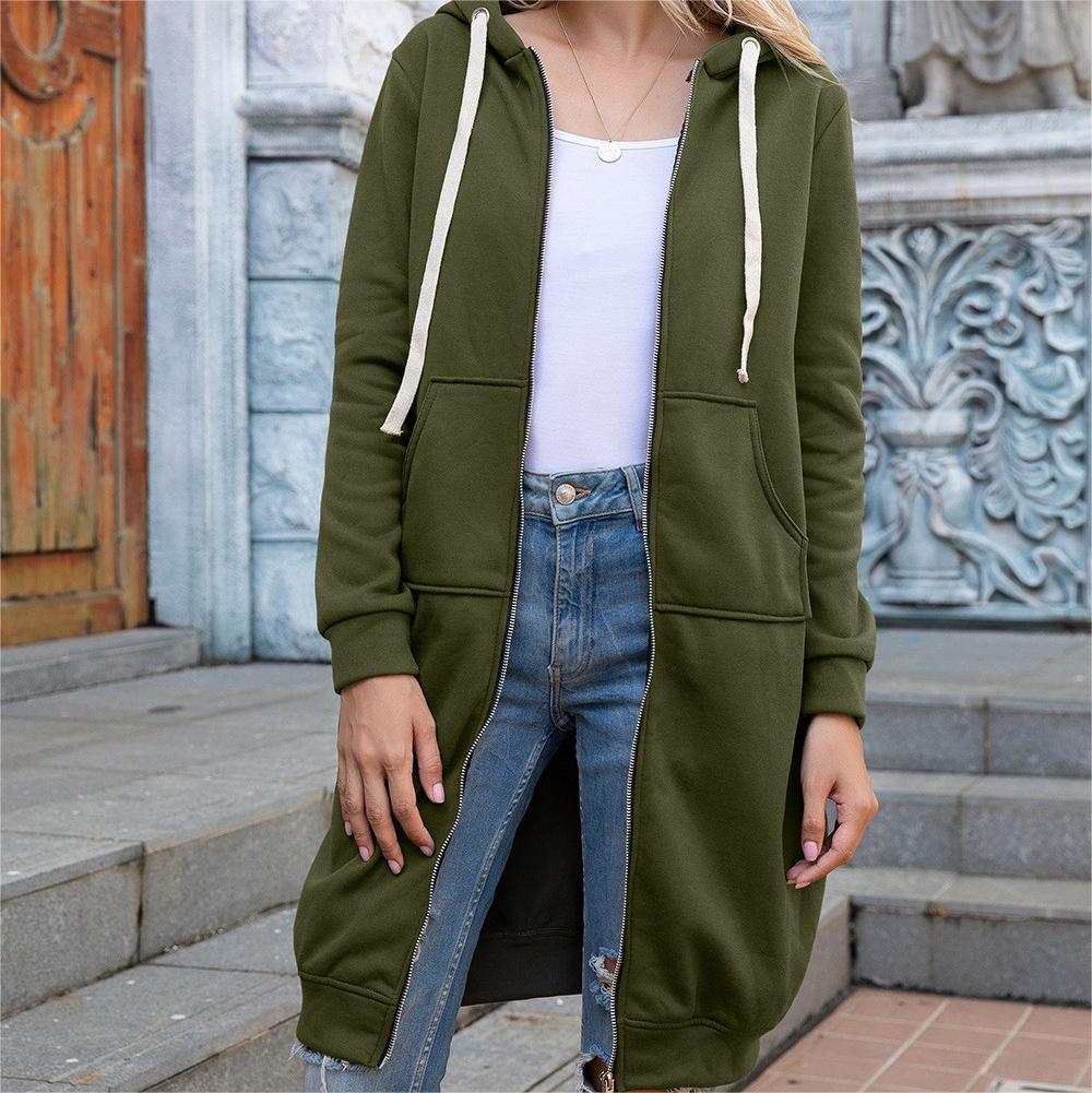 Casual Loose Plus Sizes Hoodies-Shirts & Tops-Army Green-S-Free Shipping Leatheretro