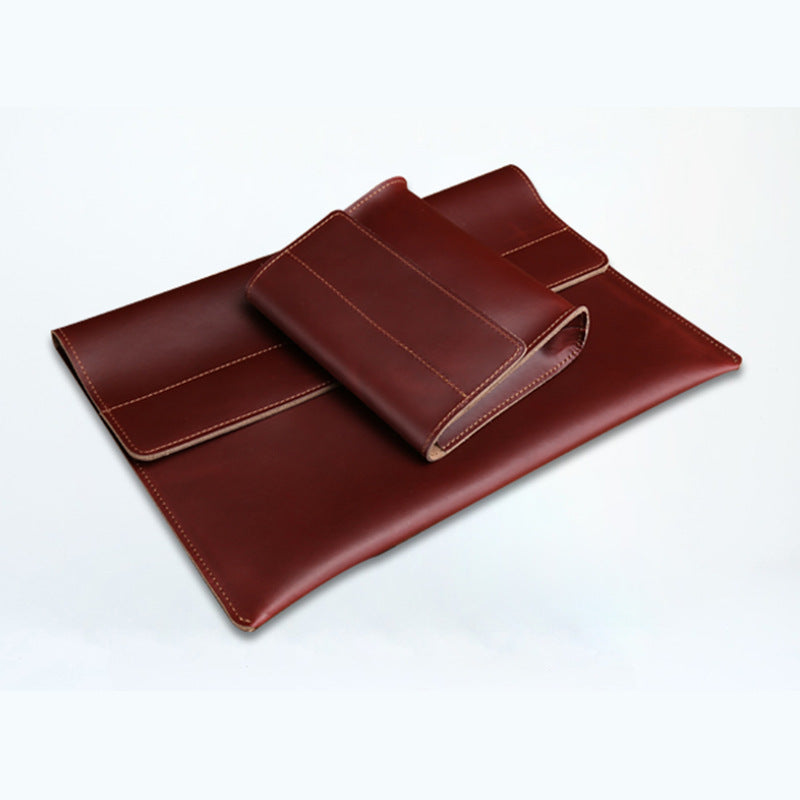 New Handmade Leather Laptop Case S031-Leather Portfolio-Coffee-12inch-Free Shipping Leatheretro