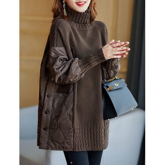 Winter Warm Turtleneck Casual Tops for Women-Outerwear-Black-One Size(42-80kg)-Free Shipping Leatheretro