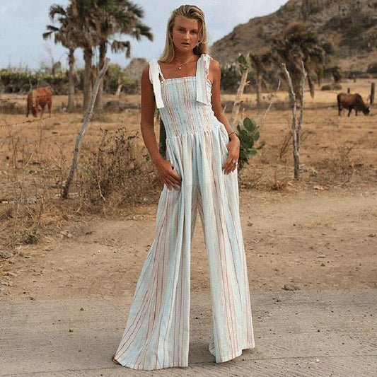 Summer Classy Natural Waist Pipe Jumpsuits-One Piece Suits-Light Green-S-Free Shipping Leatheretro