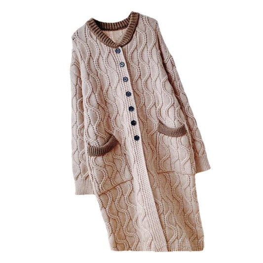 Cozy Women Knitting Winter Cardigan Overcoat-Outerwear-Apricot-One Size-Free Shipping Leatheretro