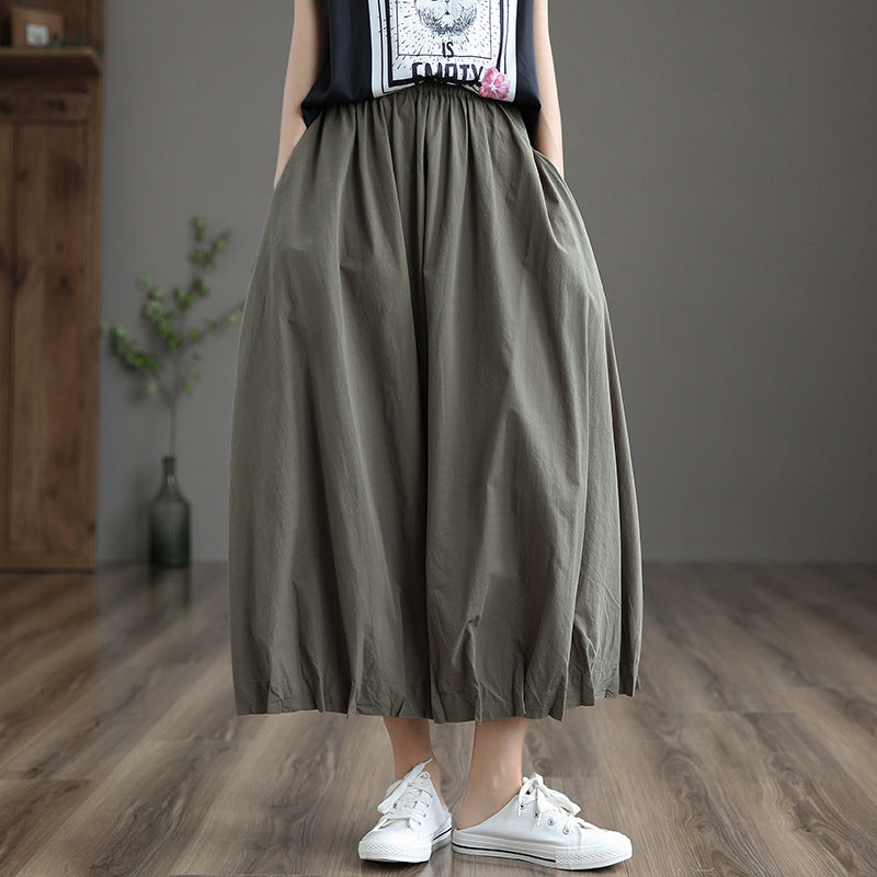 Casual Summer High Waist Women A Line Skirts-Skirts-Green-One Size-Free Shipping Leatheretro