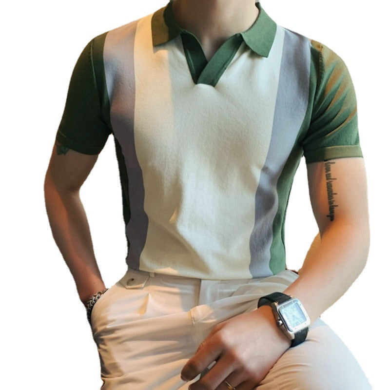 Summer Business Men Polo T Shirts-Shirts & Tops-Green-S-Free Shipping Leatheretro