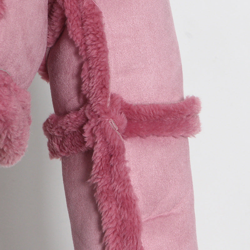 Luxury Designed Sherpa Short Jackets Coats for Women-Coats & Jackets-Pink-One Size-Free Shipping Leatheretro