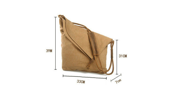 Vintage Women Crossbody Leather Canvas Bags-Leather Canvas Bag-Khaki-Free Shipping Leatheretro