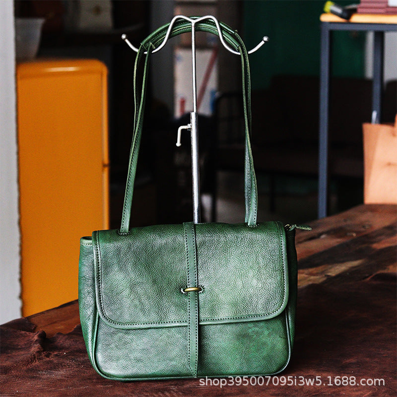 Vintage Crossbody Handmade Leather Handbags for Women-Handbag & Wallet Accessories-Green-Free Shipping Leatheretro