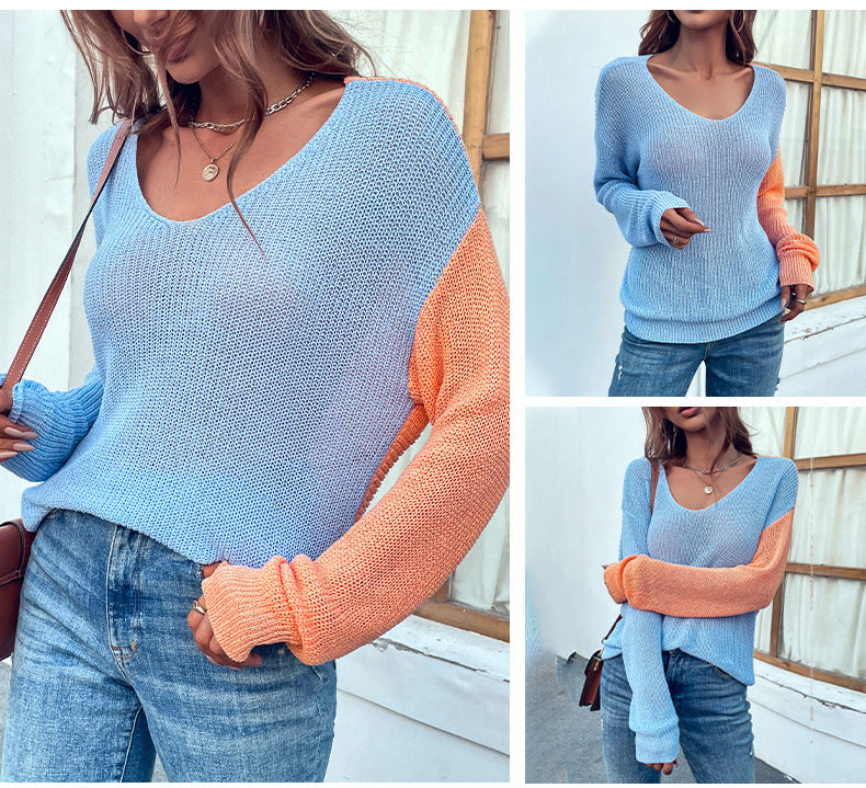 Sexy Summer Backless Design Knitting Sweaters-Shirts & Tops-Blue-S-Free Shipping Leatheretro