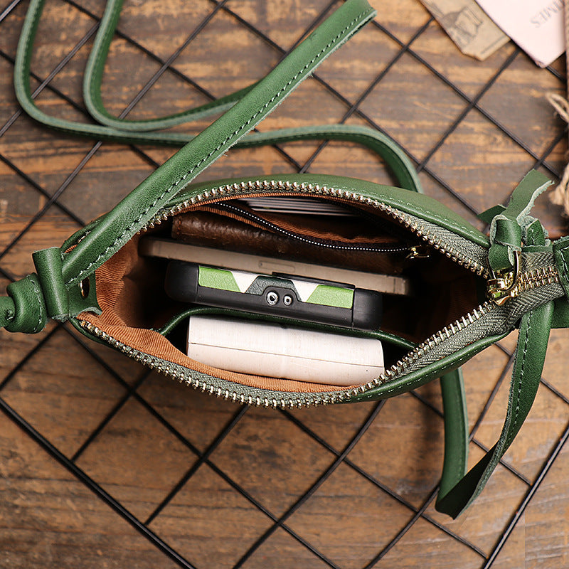 Handmade Leather Phone Handbags 30160-Leather Handbags-Green-Free Shipping Leatheretro
