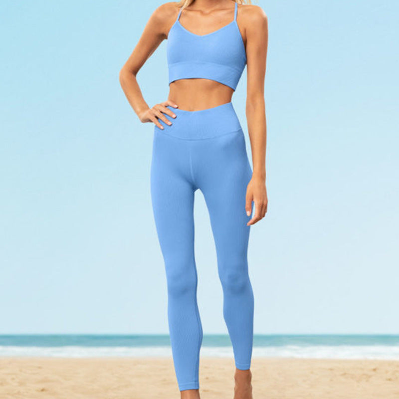 Sexy Fast Drying Dyed Yoga Sets for Women-Activewear-Blue-1-S-Free Shipping Leatheretro