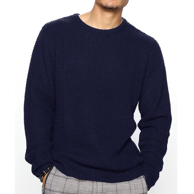 Casual Pullover Knitted Sweaters for Men-Shirts & Tops-Dark Blue-S-Free Shipping Leatheretro