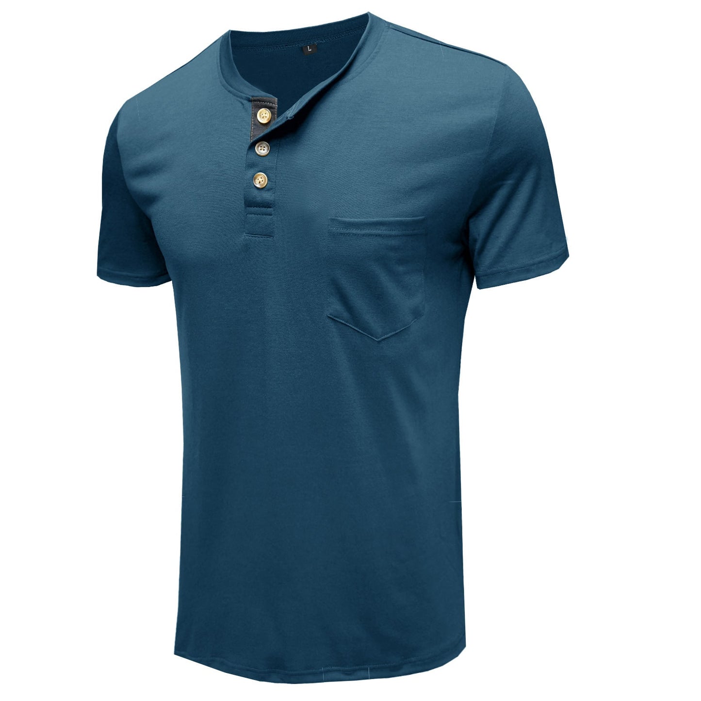 Casual Summer Short Sleeves Men T Shirts-Shirts-Denim Blue-S-Free Shipping Leatheretro