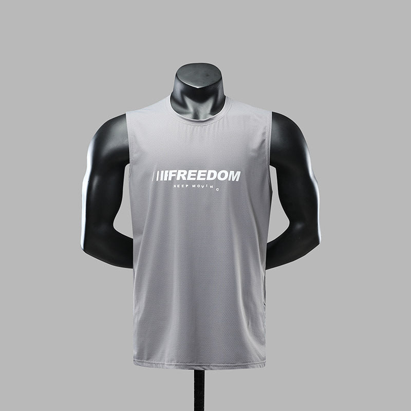 Sports Quick Drying Men Sleeveless T Shirts-Shirts & Tops-Gray-L-Free Shipping Leatheretro