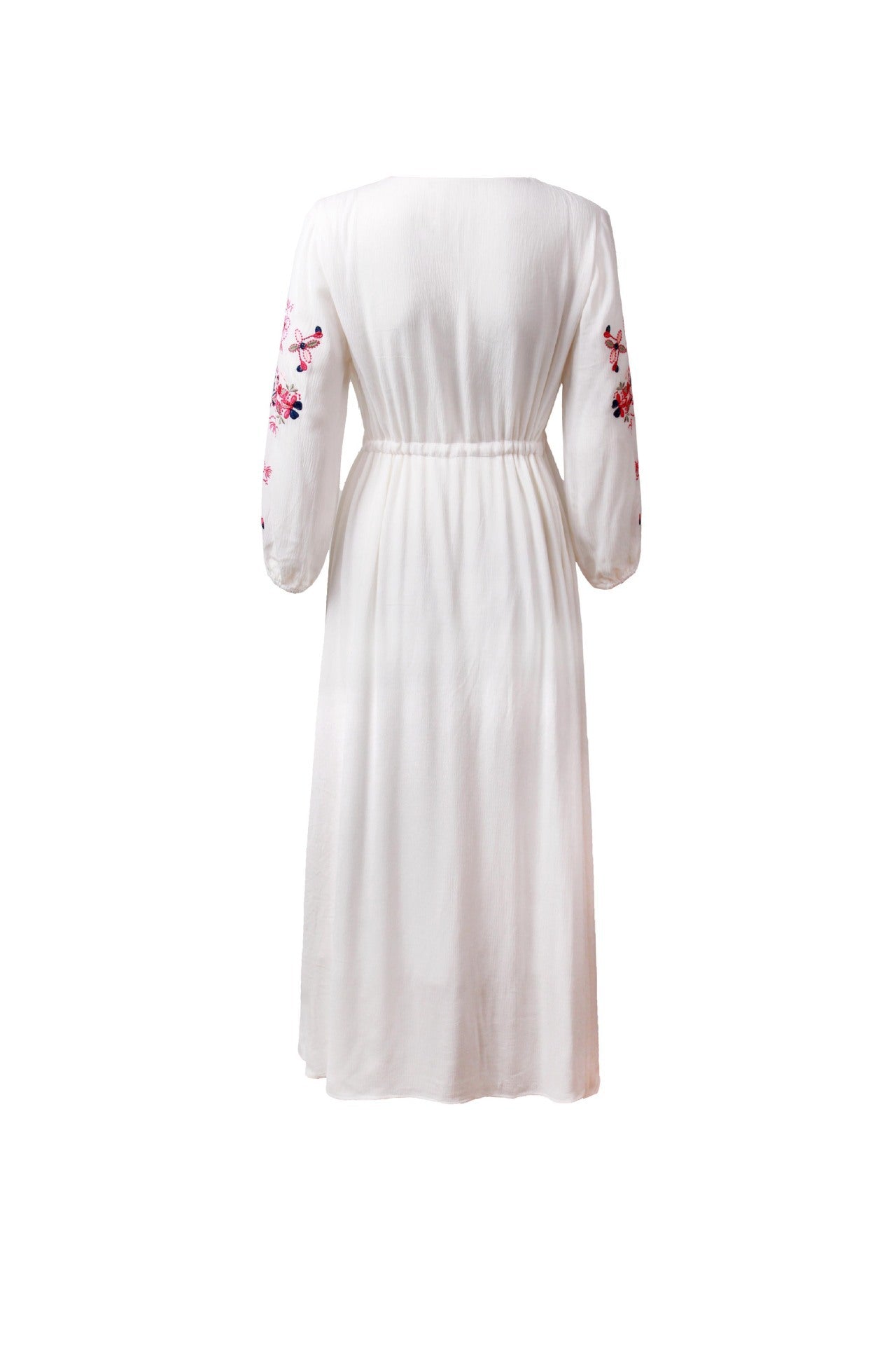 Ethnic Embroidery Summer Long Holiday Dresses-Dresses-White-S-Free Shipping Leatheretro