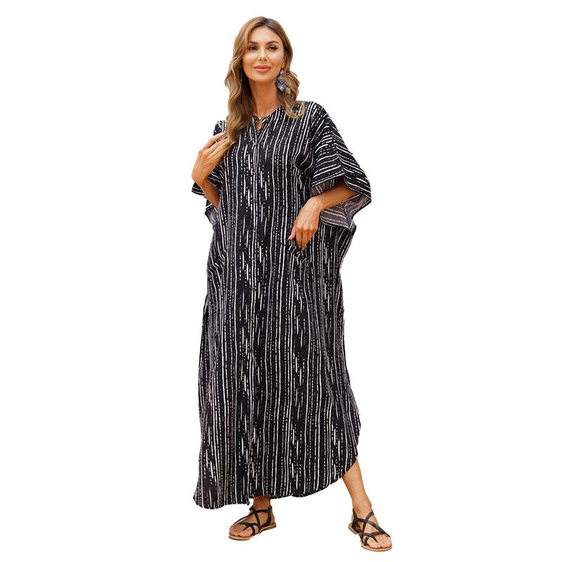 Women Summer Beach Loose Holiday Dresses-Maxi Dresses-10-One Size-Free Shipping Leatheretro