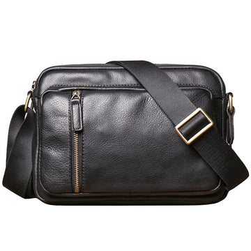 Cowhide Leaher Shoulder Bags for Men 10089-Handbags, Wallets & Cases-Black-Free Shipping Leatheretro
