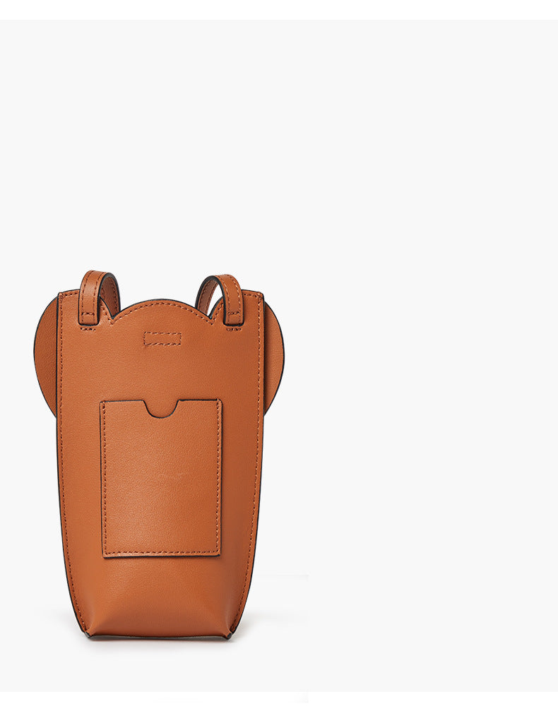 Fashion Elephant Shape Mini Leather Cellphone Bag 873-Leather cellphoe bag-Yellow-Free Shipping Leatheretro