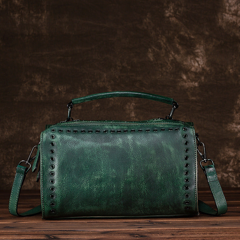 Vintage Large Storage Handmade Leather Handbags 2011-Leather Handbags for Women-Red-Free Shipping Leatheretro