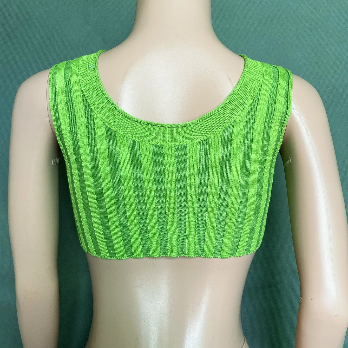 Sexy High Neck Knitting Women Short Tops Suits-Shirts & Tops-Green-S-Free Shipping Leatheretro