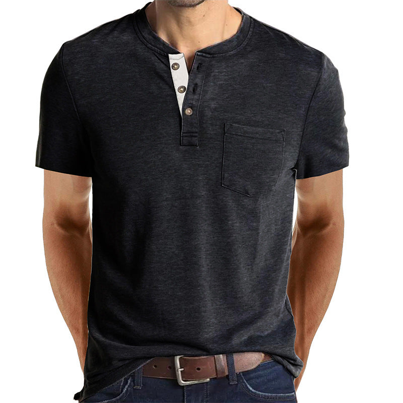 Casual Summer Short Sleeves Men T Shirts-Shirts-Dark Gray-S-Free Shipping Leatheretro