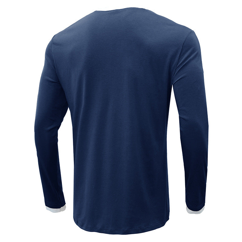 Leisure Fall Long Sleeves T Shirts for Men-Shirts & Tops-Light Gray-S-Free Shipping Leatheretro