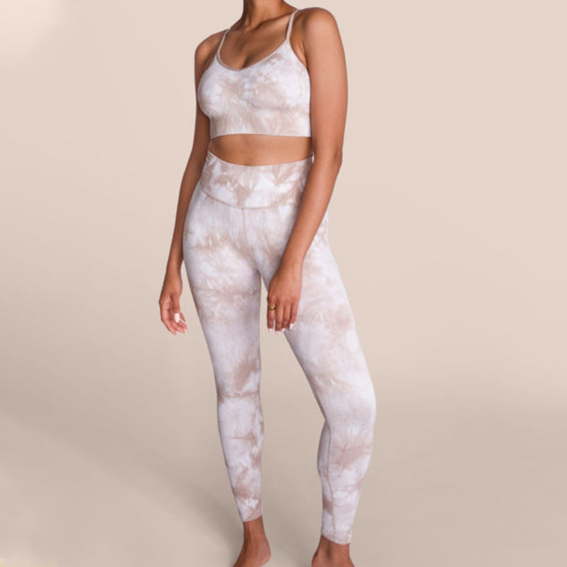 Sexy Fast Drying Dyed Yoga Sets for Women-Activewear-Coffee-S-Free Shipping Leatheretro
