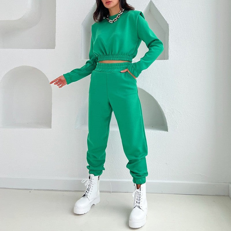 Casual Spring Sports Suits for Women-Suits-Green-S-Free Shipping Leatheretro