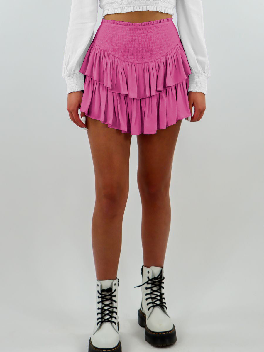 Fashion Summer Ruffled Mini Skirts for Women-Skirts-Off the White-S-Free Shipping Leatheretro