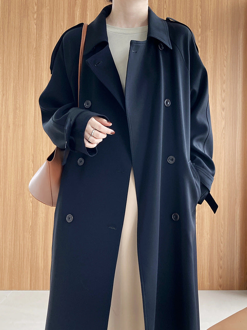 Fashion Loose Long Trench Coats for Women-Coats & Jackets-Black-S-Free Shipping Leatheretro