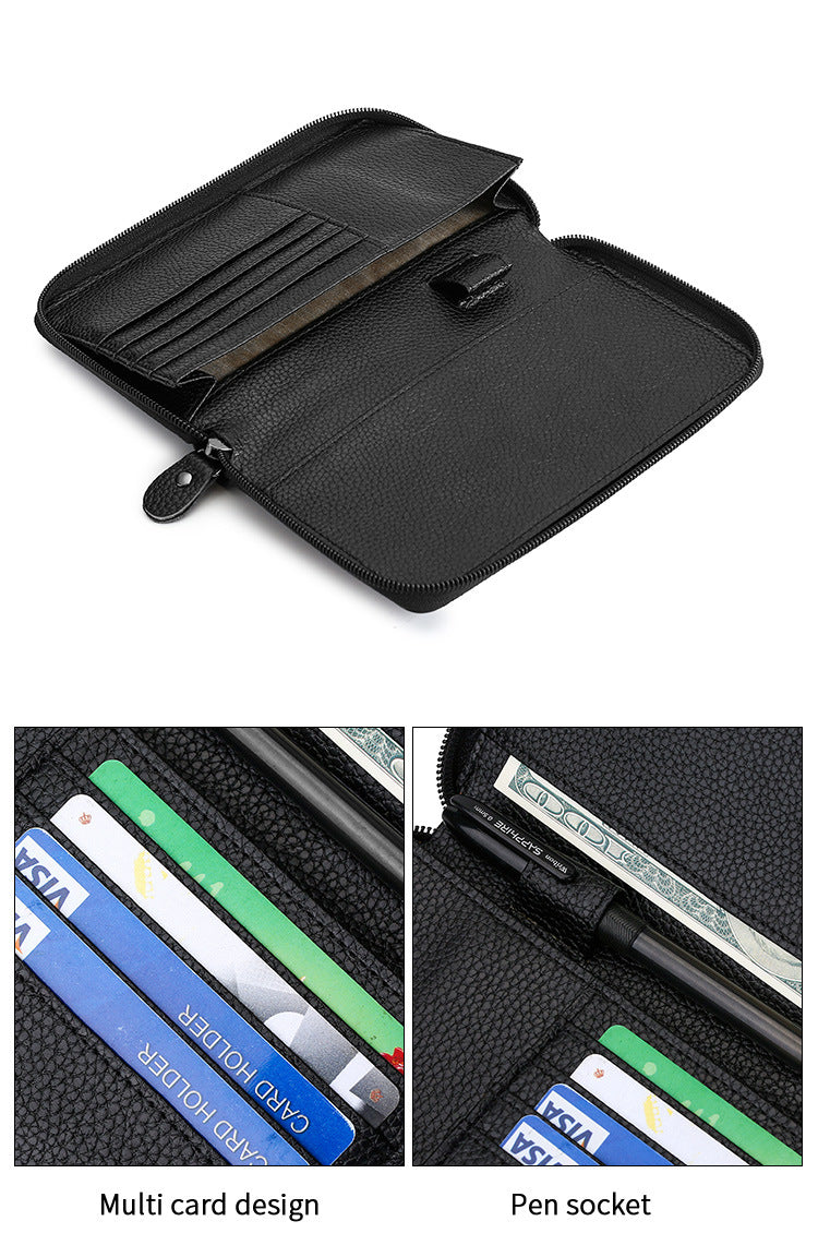 Vintage Cowhide Leather Passport Case 8298-Leather Passport Case-Black-Free Shipping Leatheretro