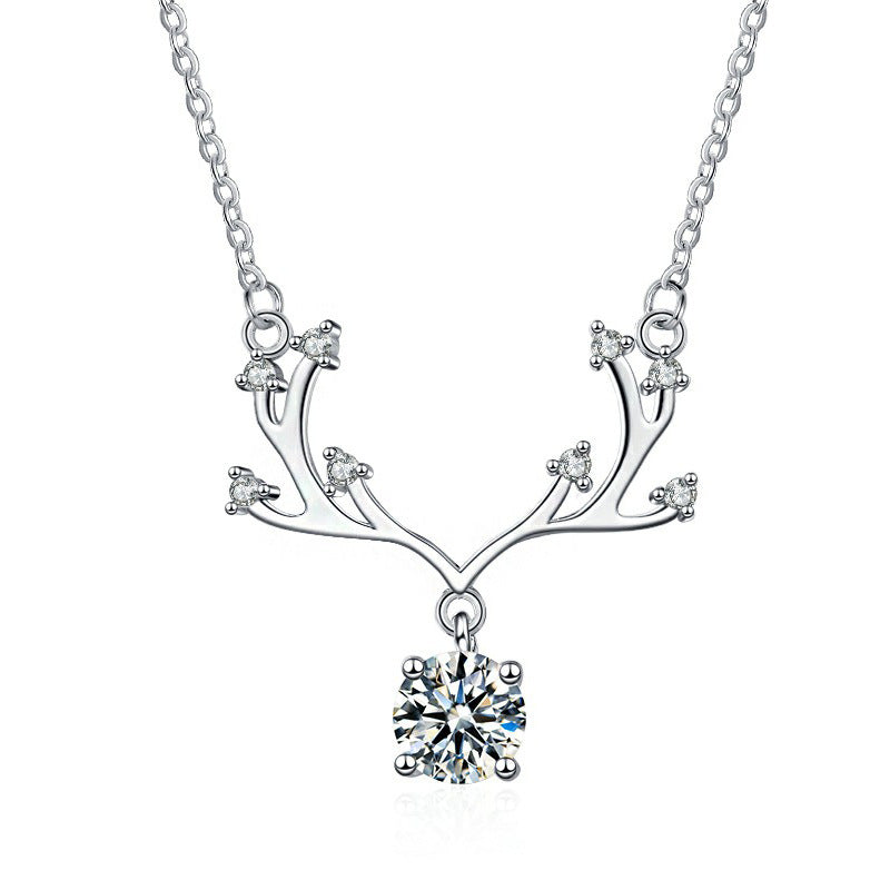 Fashion Elk Design Silver Necklace for Women-Necklaces-The same as picture-Free Shipping Leatheretro