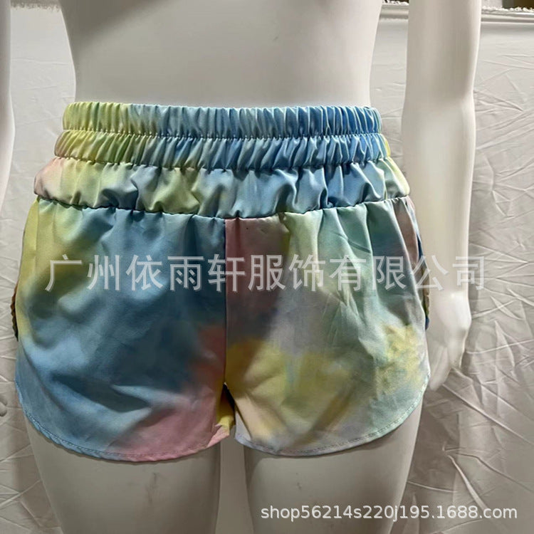 Casual High Waist Summer Shorts for Women-Pants-Dyed Rainbow-S-Free Shipping Leatheretro