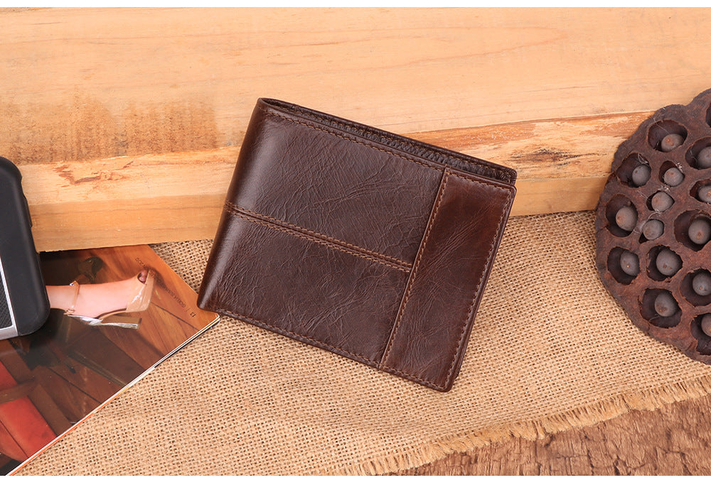 Men Vintage Leather Wallet J2069-Leather Wallet-Brown-Free Shipping Leatheretro