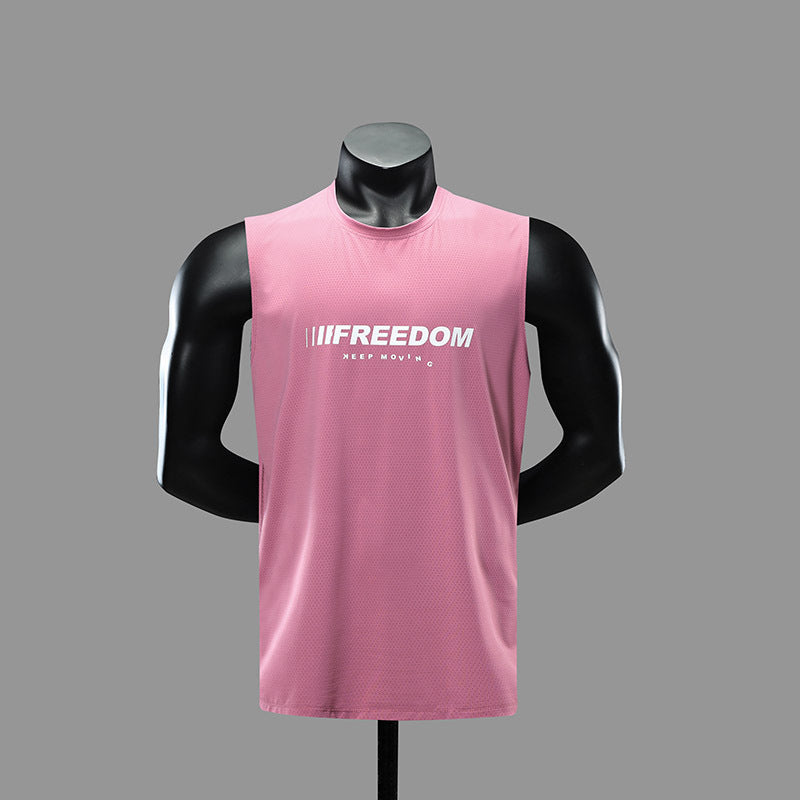 Sports Quick Drying Men Sleeveless T Shirts-Shirts & Tops-Pink-L-Free Shipping Leatheretro