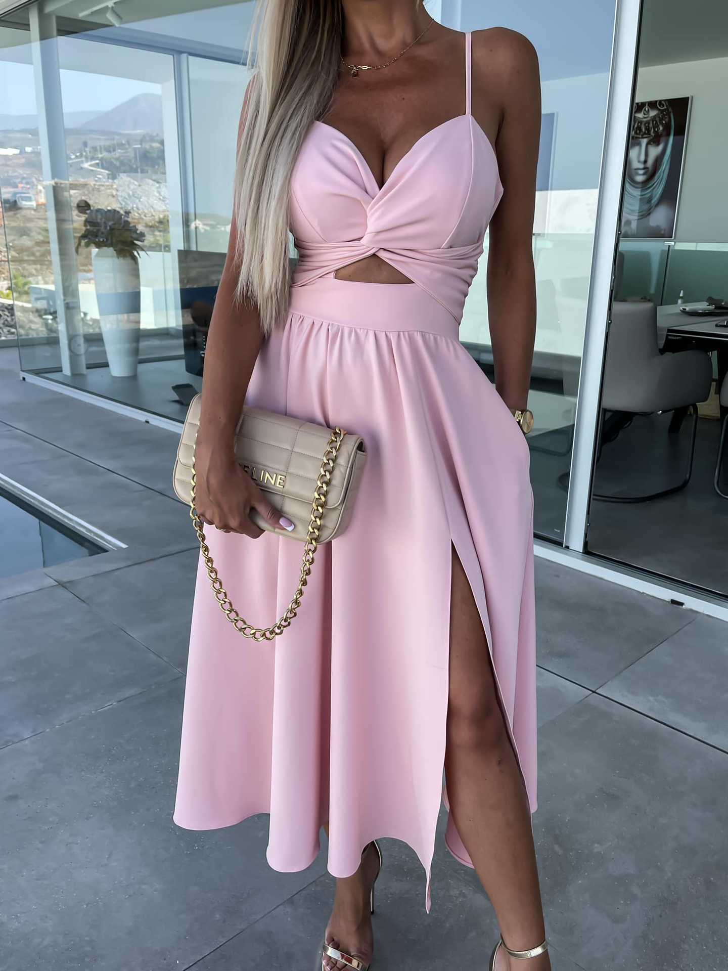 Sexy Summer Split Front Long Dresses-Dresses-Light Pink-S-Free Shipping Leatheretro