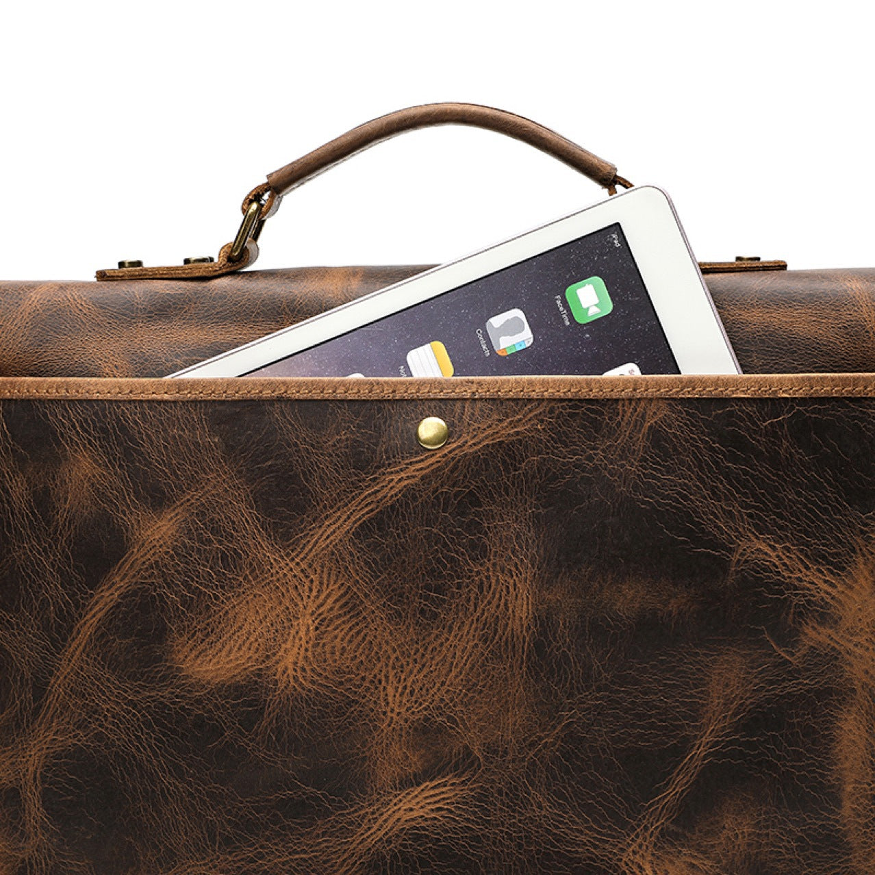 Men's Vintage Leather Business Briefcase O9125-Leather Briefcase-Red Brown-Free Shipping Leatheretro