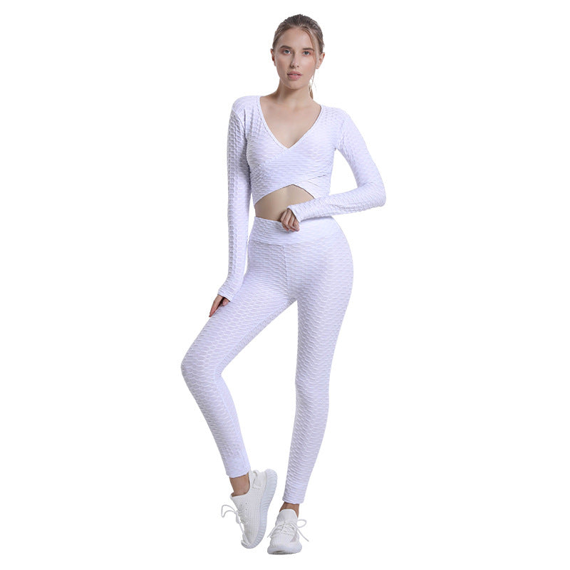 Sexy Bubble Design Women Gym Outfits-Activewear-White-S-Free Shipping Leatheretro