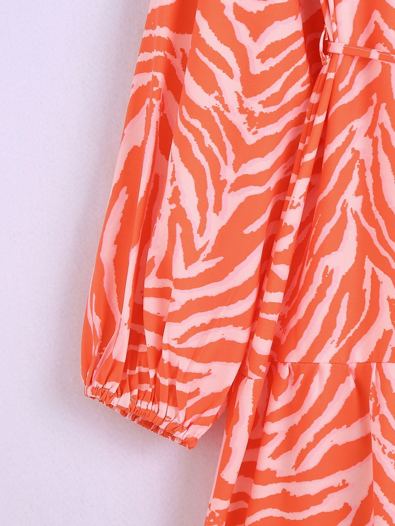 Women Orange Animal Striped Print Summer Dresses-Dresses-The same as picture-XS-Free Shipping Leatheretro