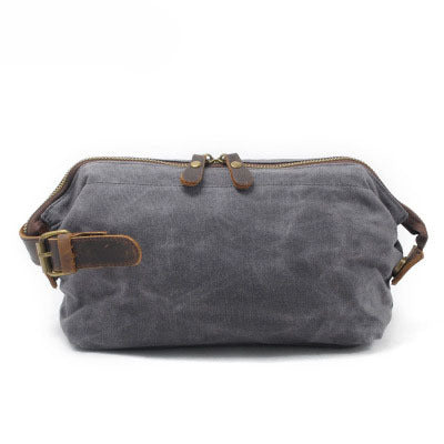 Vintage Men's Canvas Toiletry Bag 9161-Cosmetic & Toiletry Bags-Black-Free Shipping Leatheretro