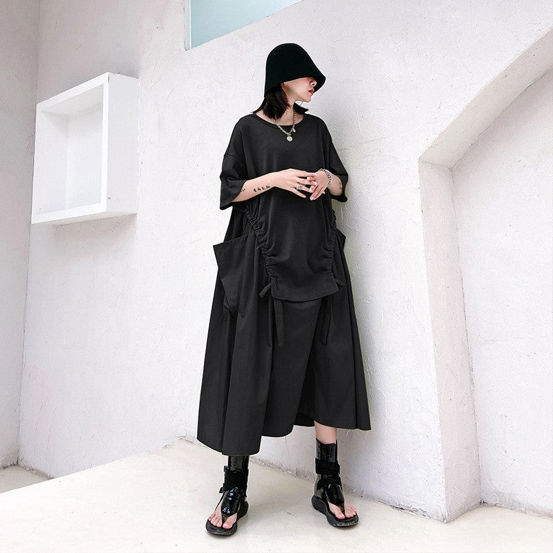 Vintage Designed Summer Plus Sizes Long Cozy Dresses-Dresses-Black-One Size-Free Shipping Leatheretro