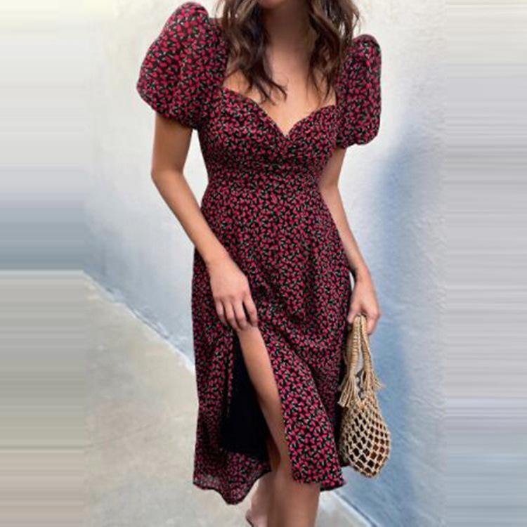 Sweet Summer Short Sleeves Cute Dresses-Mini Dresses-Red-S-Free Shipping Leatheretro