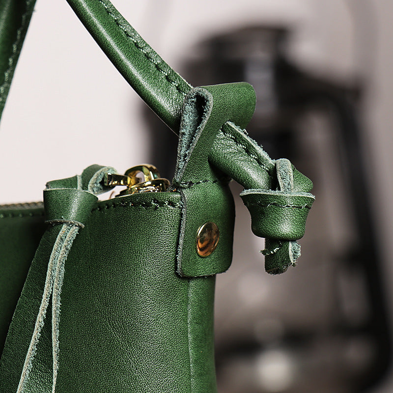 Handmade Leather Phone Handbags 30160-Leather Handbags-Green-Free Shipping Leatheretro