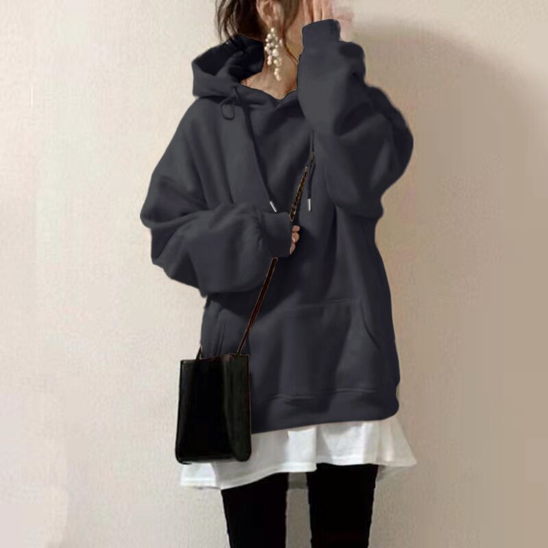 Casual Women Warm Cozy Pullover Hoodies-Shirts & Tops-Gray-M-Free Shipping Leatheretro