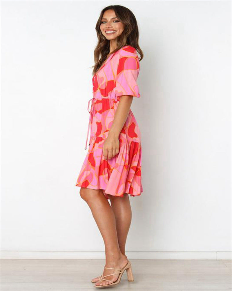 Summer Daily Sun Dresses-Dresses-Red-S-Free Shipping Leatheretro