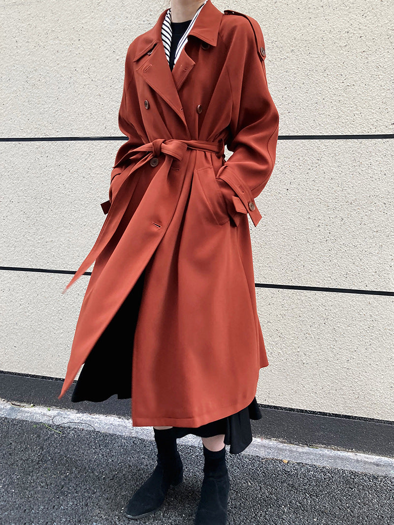 Fashion Loose Long Trench Coats for Women-Coats & Jackets-Black-S-Free Shipping Leatheretro