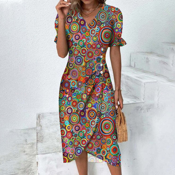 Casual Summer Irregular Summer Daily Dresses-Dresses-Floral-S-Free Shipping Leatheretro