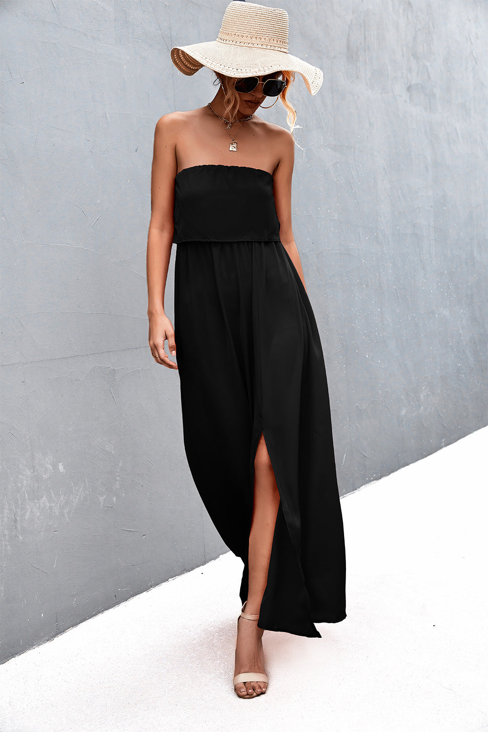 Sexy Strapless Summer Daily Dresses-Dresses-Black-S-Free Shipping Leatheretro
