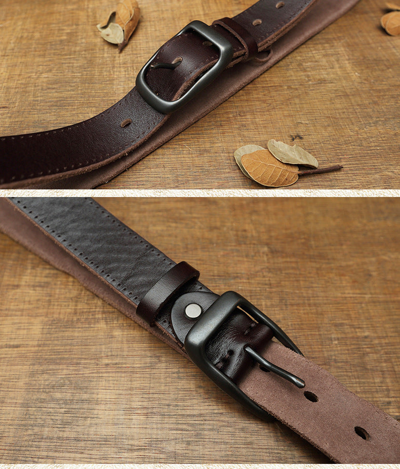 Handmade Leather Vintage Belt for Men-Belts-Coffee-Free Shipping Leatheretro