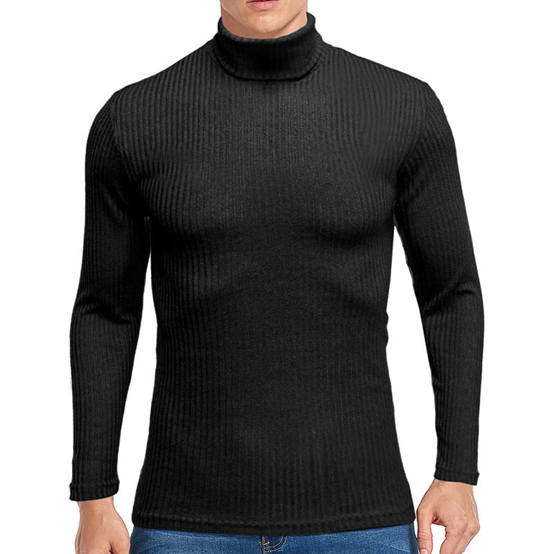 Fall Turtleneck Long Sleeves Knitted Sweaters-Shirts & Tops-Black-S-Free Shipping Leatheretro